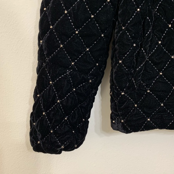 NWOT Something Navy Black Quilted Velvet Jacket - Picture 5 of 15